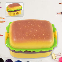 Plastic Burger Shape Small Size Double Hole Sharpener With Eraser (1 Set) - justgrabit.in | Just Grab It