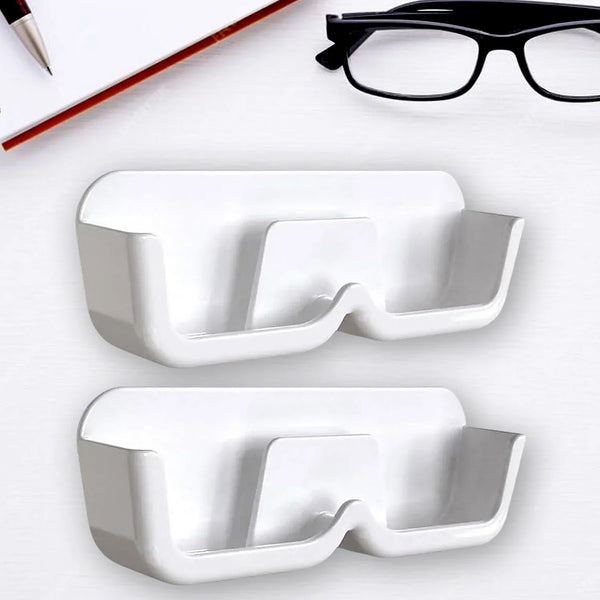 Wall Mount Sunglass Organizer Simple Space Saving Glasses Storage Box Eyewear Stand Holder for Showcase Bedroom Apartment With 2 pc Double Sided Adhesive Sticker (2 Pcs Set) - Justgrabit Inc.