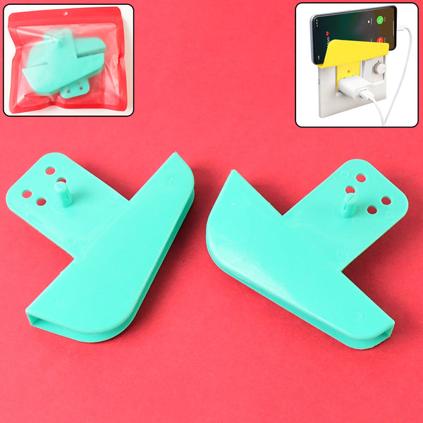 Plastic Secure Mobile Phone Charging Stand Holder (2 Pc / Mix Color) - justgrabit.in | Just Grab It