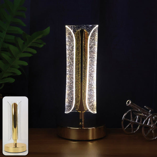Luxury Tall Cylindrical Crystal Table Lamp (1 Pc) - justgrabit.in | Just Grab It