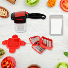 Multifunction Vegetable Cutter Manual Vegetable Quick Dicer Fruit Chopper Slicer with 3 Interchangeable Stainless Steel Blade Inserts, Non - Skid Base Slicer and Chopper - Justgrabit Inc.