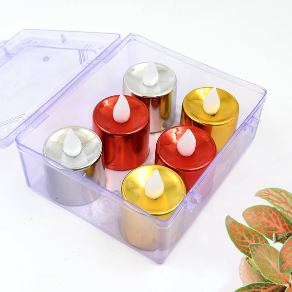 Electrical Candles Diya LED Tea Light, Diwali (6 Pcs Set) - justgrabit.in | Just Grab It