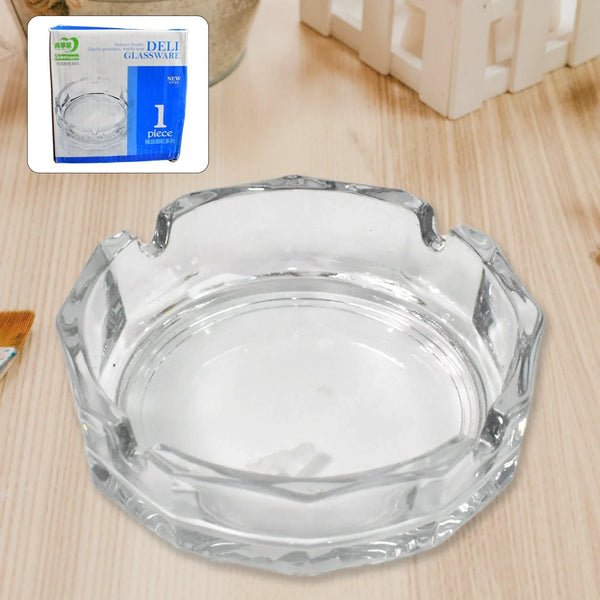 Transparent Ashtray Cigarettes Holder Home Office and Bar Tone Hotel Restaurant Indoor (1 pc) - justgrabit.in | Just Grab It