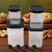 Plastic Air Tight Containers Storage (4 Pc Set With 4 Spoon) - Justgrabit Inc.