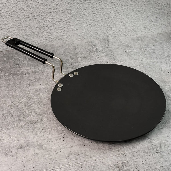 Premium Non - Stick Flat Roti Tawa with Heat - Resistant Handle (10 Inch / 1 Pc) - justgrabit.in | Just Grab It