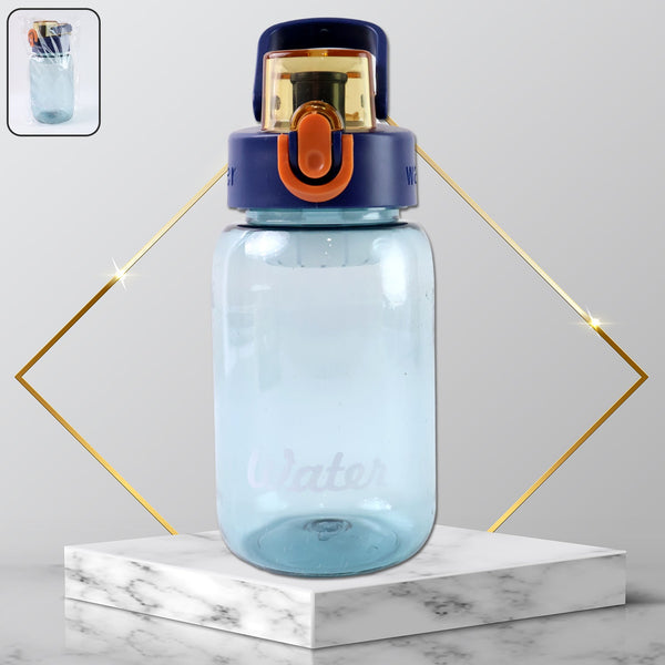 Blue Plastic Leak - Proof Flip Cap & Safty Lock Water Bottle (600ml Approx / 1 Pc) - justgrabit.in | Just Grab It