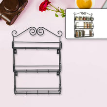 Big Wall Mounted Iron Wall Shelf with 3 Storage Racks for Kitchen, Pantry, Cabinet, Counter top or Free Standing, Rack Holder for Kitchen - Justgrabit Inc.