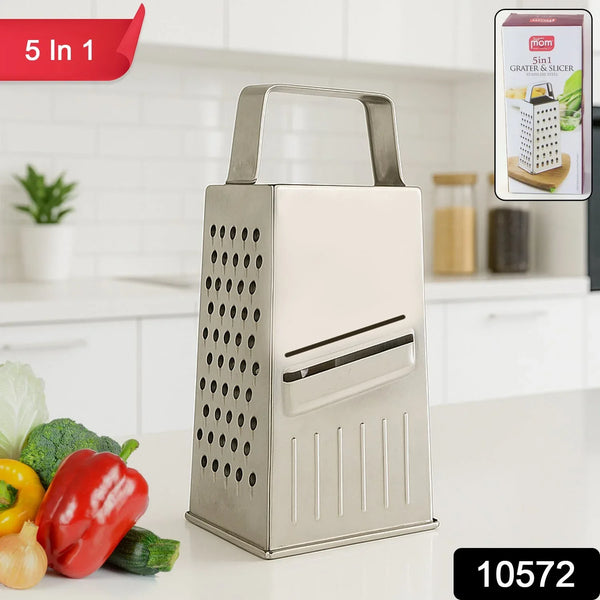 Supermom Premium 5 - in - 1 Stainless Steel Grater and Slicer - Justgrabit Inc.