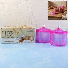 Plastic Luxury Transparent Dry Fruit Storage Jars (2 Pc) - justgrabit.in | Just Grab It