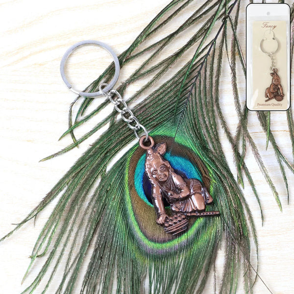 Bal Krishna Crawling Design Keychain (1 Pc) - justgrabit.in | Just Grab It