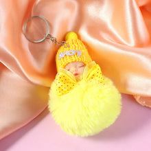 Cute Doll Plush Keychain with Soft Fur Ball (1 Pc) - justgrabit.in | Just Grab It