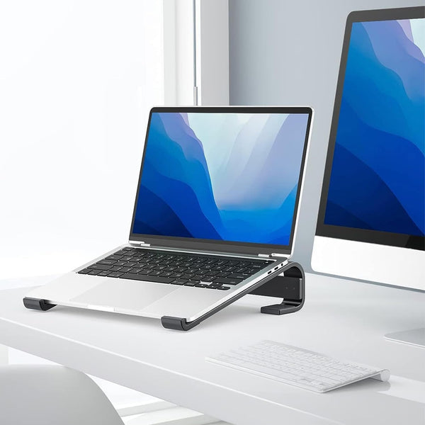 Fixed Metal Laptop Stand for Desk (25 × 26 cm) - justgrabit.in | Just Grab It