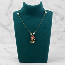 Traditional Lotus Motif Pendant Chain (1 Pc) - justgrabit.in | Just Grab It