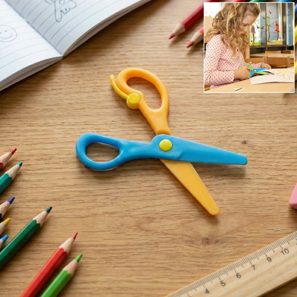 Child - Safe Plastic Safety Scissors for Kids (1 Pc) - justgrabit.in | Just Grab It