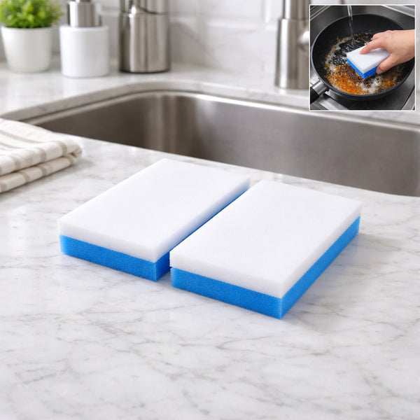 Dual Layer Cleaning Sponge Eraser Pads (2 Pc) - justgrabit.in | Just Grab It
