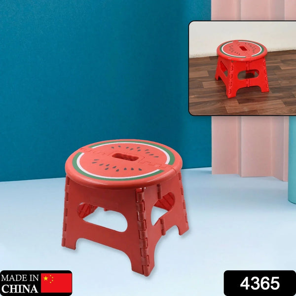Mix Color Creative Thickening Folding Stool, Fruit Pattern Plastic Low Stool for Kindergarten Small Bench Hinge Handle Design,Learn Game Children's Kids Table Indoor Household Children's Chair Lightweight - justgrabit.in | Just Grab It
