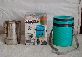 Double Wall Insulated Tiffin with Handle (1 Pc): Stackable, Hot Food Container - Justgrabit Inc.