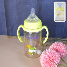 Plastic Baby Feeding Bottle with Handles, Cleaning brush & Straw (300 ML / 1 Pc) - justgrabit.in | Just Grab It