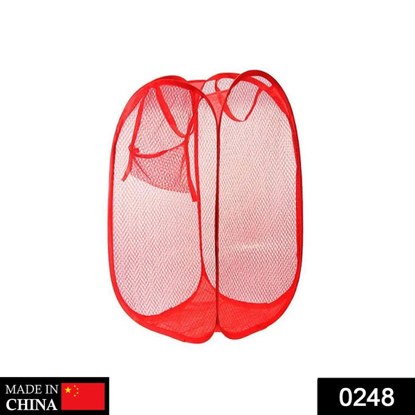 Laundry Hamper Mesh Fabric For Ventilation Foldable Storage Up Clothes Basket - Justgrabit Inc.