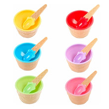 Premium Ice Cream Waffle Spoon Bowl Set (6 - Piece , Color Box) - Justgrabit Inc.
