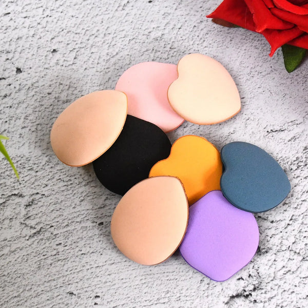 Mini Finger Makeup Powder Puff (Multicolour, 8 Pcs Set) - justgrabit.in | Just Grab It