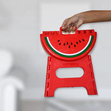 Mix Color Creative Thickening Folding Stool, Fruit Pattern Plastic Low Stool for Kindergarten Small Bench Hinge Handle Design,Learn Game Children's Kids Table Indoor Household Children's Chair Lightweight - justgrabit.in | Just Grab It