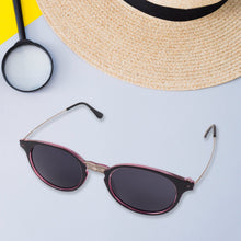 Pink UV Protected Round Sunglasses, classic Sunglasses for Men & Women, Lightweight - justgrabit.in | Just Grab It