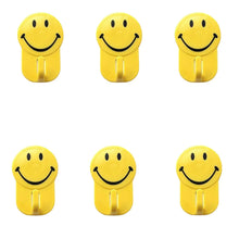 Plastic Self - Adhesive Smiley Face Hooks, 1 Kg Load Capacity (6pcs) - Justgrabit Inc.