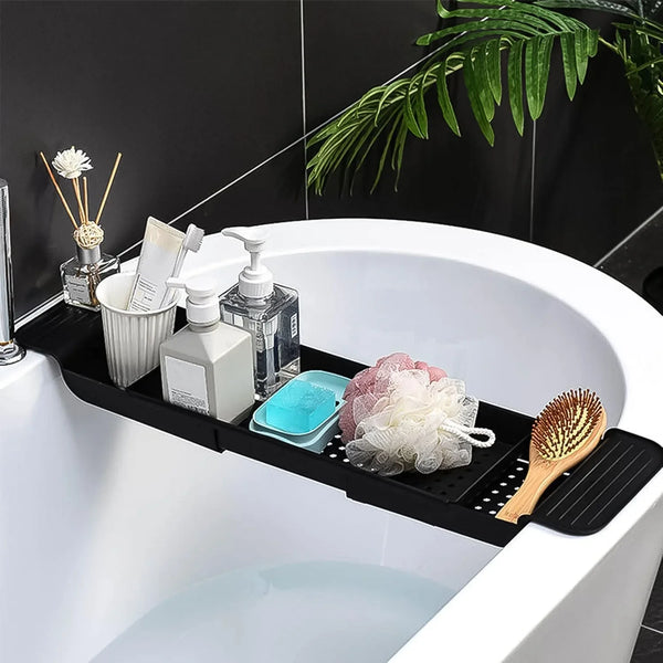 Retractable Bath Caddy, Retractable Bathtub (78 Cm Long Adjust / 1 Pc / With Brown Box) - justgrabit.in | Just Grab It