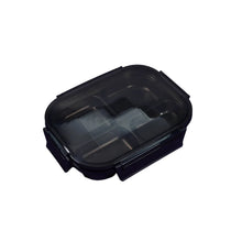 Black Transparent 4 Compartment Lunch Box for Kids and adults, Stainless Steel Lunch Box with 4 Compartments. - Justgrabit Inc.
