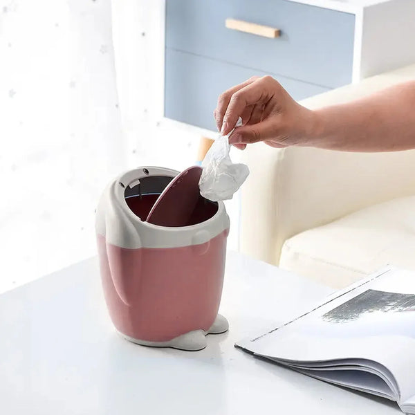 Little White Rabbit Trash Can Small Garbage can with lid Trash can for Cars Mini Dumpster for Desk Tabletop Litter bin Bunny Trash can Rabbit Garbage can,Mini Dustbin Garbage can for Desk - justgrabit.in | Just Grab It