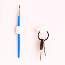 White Multifunctional Multi functional Hand Shape Wall Clip Hanger Keys Cable Holder - justgrabit.in | Just Grab It