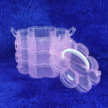 3 - Layer Transparent Plastic Flower - Shaped Storage Box with 9 Grids - Justgrabit Inc.