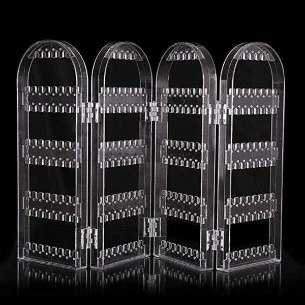 4 Folding Storage Hanger Acrylic Earring Screen Holder Display Stand Clear (1 Set) - Justgrabit Inc.