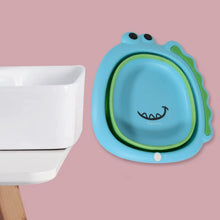Frog Shape Foldable Baby Wash Basin, Space - Saving Lightweight Face Washing Tub (33×31cm / 1 Pc) - Justgrabit Inc.