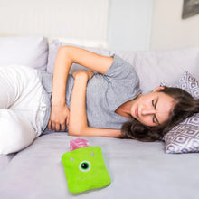 Green One - Eyed Monster Print Small Hot Water Bag with Cover for Pain Relief - Justgrabit Inc.