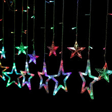 12 Stars LED Curtain String Lights with 8 Flashing Modes for Home Decoration, Diwali & Wedding LED Christmas Light Indoor and Outdoor Light ,Festival Decoration (Multicolor / With Box) - justgrabit.in | Just Grab It