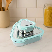 Ganesh Trinity 2 - Piece Stainless Steel Triangle Lunch Box Set - Justgrabit Inc.