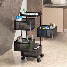 Metal Square High Quality Kitchen Trolley with Wheels (4 Layer / 1 Pc) - justgrabit.in | Just Grab It