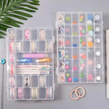 36 Grids Clear Plastic Organizer Jewelry Storage Box with Adjustable Dividers, Transparent Organizer Box (1pc) - justgrabit.in | Just Grab It