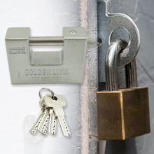 94mm Stainless Steel Padlock: Rectangular, Hardened Steel, 5 Keys - Justgrabit Inc.