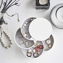 4 Layers Jewellery Box, 360 Degree Rotating Jewelry Box, Jewelry and Earring Organizer Box with Mirror, Accessory Storage Box - justgrabit.in | Just Grab It