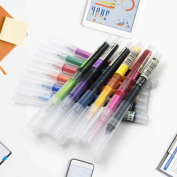 12 Color Rolling Ball Pens, Quick - Drying Ink 0.5 mm Extra Fine Point Roller ball Pens Straight Liquid Gel Ink Pens for Writing, Drawing, Journaling, Taking Notes, School Office Stationery (12 Pcs Set) - Justgrabit Inc.