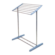 Multi - Functional Single Tier Mobile Towel Foldable Rack for Cloth and Towel / Stainless Steel and Plastic Made Mobile Towel and Cloth Rack Holder Indoor / Outdoor Standing Movable Cloth Dryer Rack, Balcony Cloth Drying Stand - Justgrabit Inc.