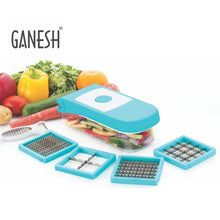 Ganesh 7 in 1 Plastic Vegetable Dicer, Blue - Justgrabit Inc.