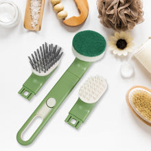 Dish Brush Set with Handle, Replacement Heads, Drain Tray in Kitchen (9 Pcs Set) - justgrabit.in | Just Grab It