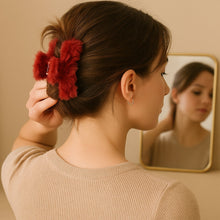 Soft Velvet Furry Hair Clutcher Clips Set (12 Pc) - justgrabit.in | Just Grab It