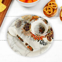 Dream 18 - Piece Plastic Dinner Set – Unique Flower Design, 6 Plates, 6 Bowls & 6 Spoons, Microwave & Dishwasher Safe - Justgrabit Inc.