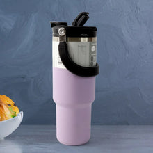 Stainless Steel Vacuum Insulated Coffee Cups Travel Mug With Straw, Tumbler (900 ML Approx / 1 Pc) - Justgrabit Inc.