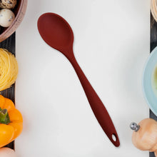 HEAT RESISTANT SILICONE BASTING SPOON NON - STICK SPOON HYGIENIC SOLID COATING COOKWARE KITCHEN TOOLS (27CM) - justgrabit.in | Just Grab It
